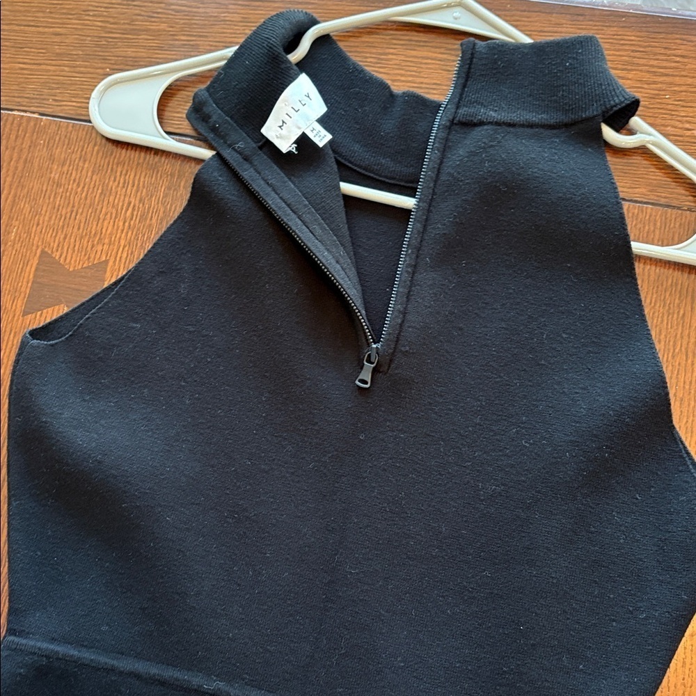Milly little black Dress. Midi length. Bare shoulder. Bodycon. Medium - Picture 3 of 10